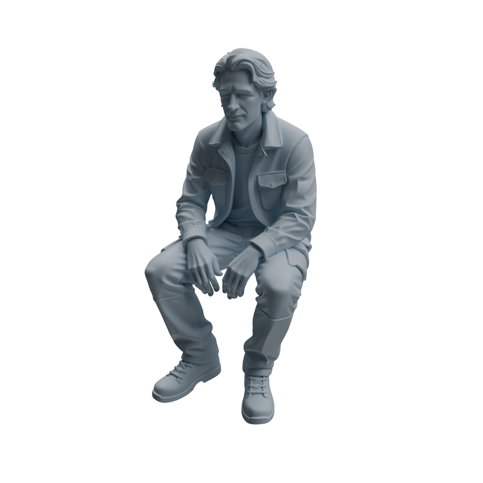 Detail view of MRY-SFW LYTR1012 Outdoor Casual Sitting Male Character Modern Model 4 pcs Model