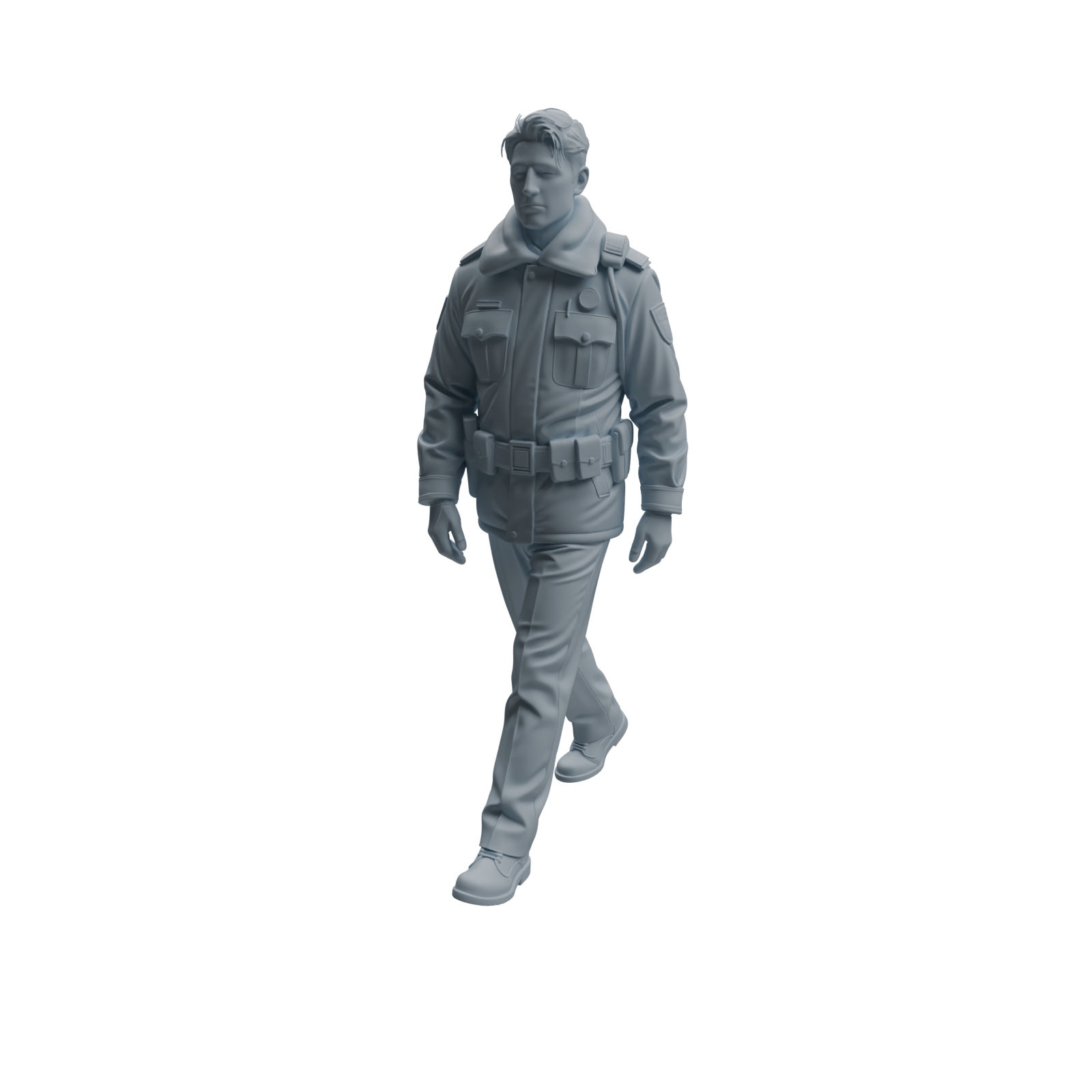 Detail view of MRY-SFW LYTR958 Multi-Pose Male Traffic Police Officer Character Modern Model 4 pcs Model