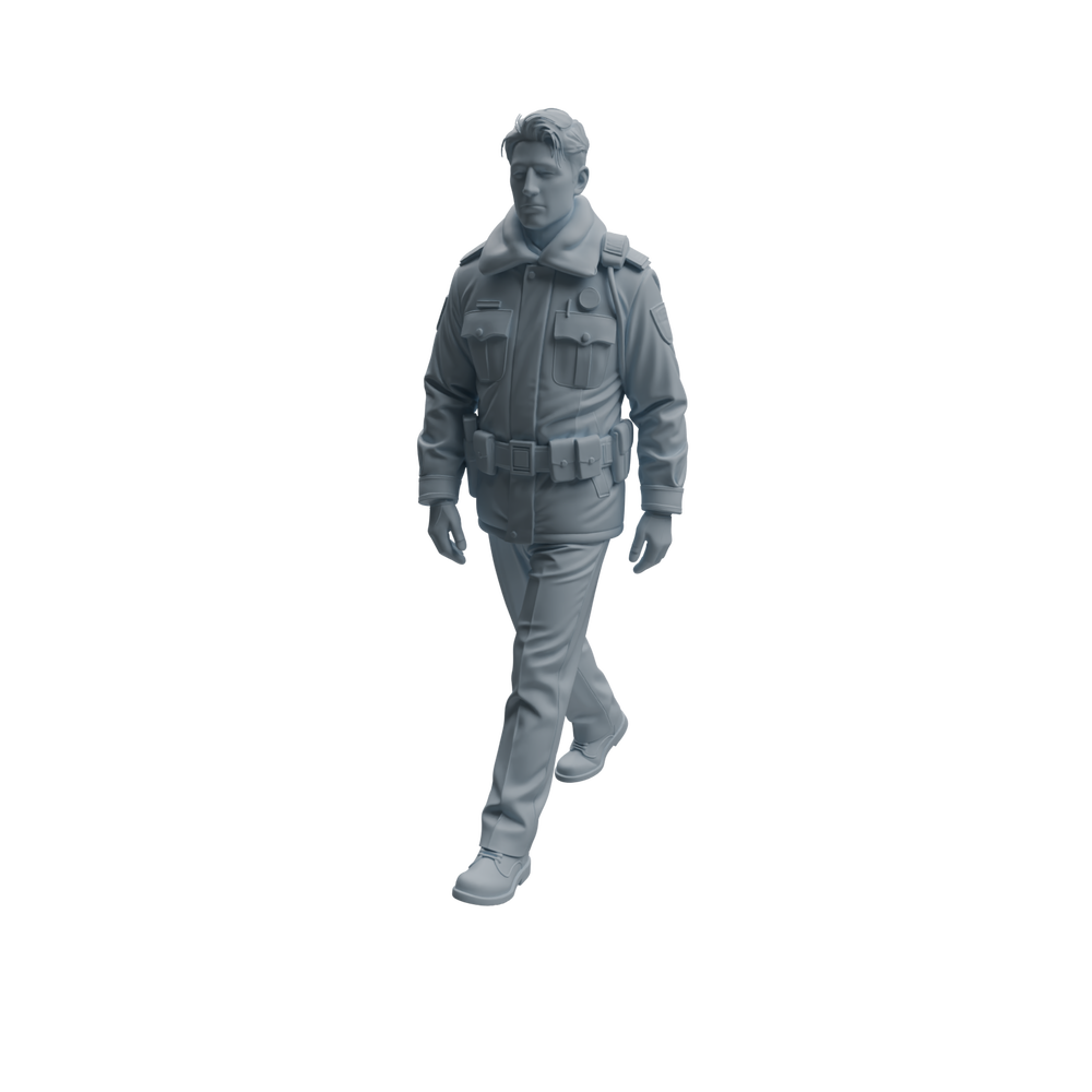 Detail view of MRY-SFW LYTR958 Multi-Pose Male Traffic Police Officer Character Modern Model 4 pcs Model