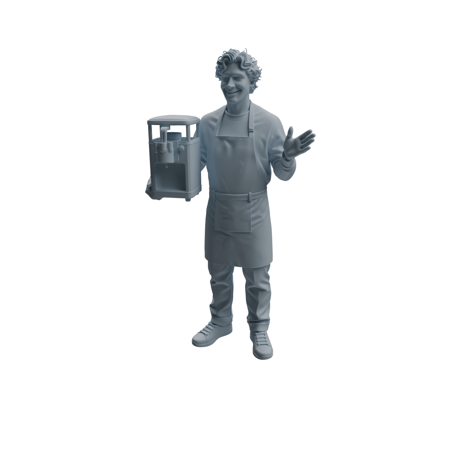 Detail view of MRY-SFW LYTR1057 Ice Cream Shop Staff Character Modern Model 4 pcs Model