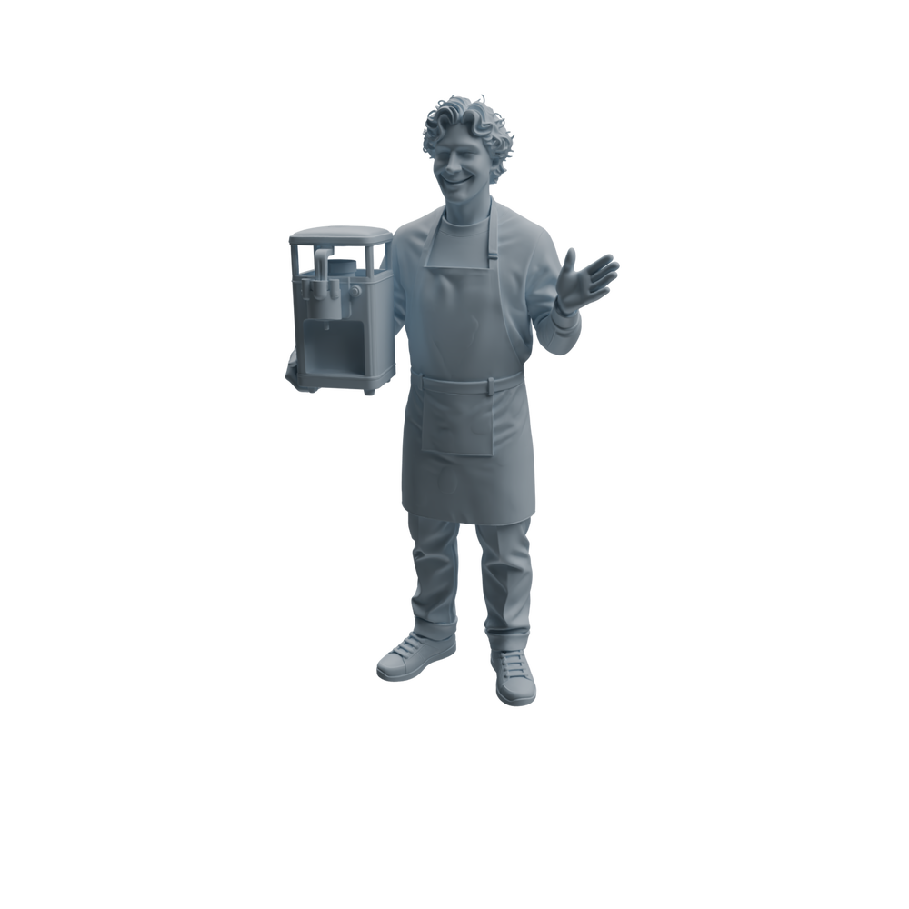 Detail view of MRY-SFW LYTR1057 Ice Cream Shop Staff Character Modern Model 4 pcs Model