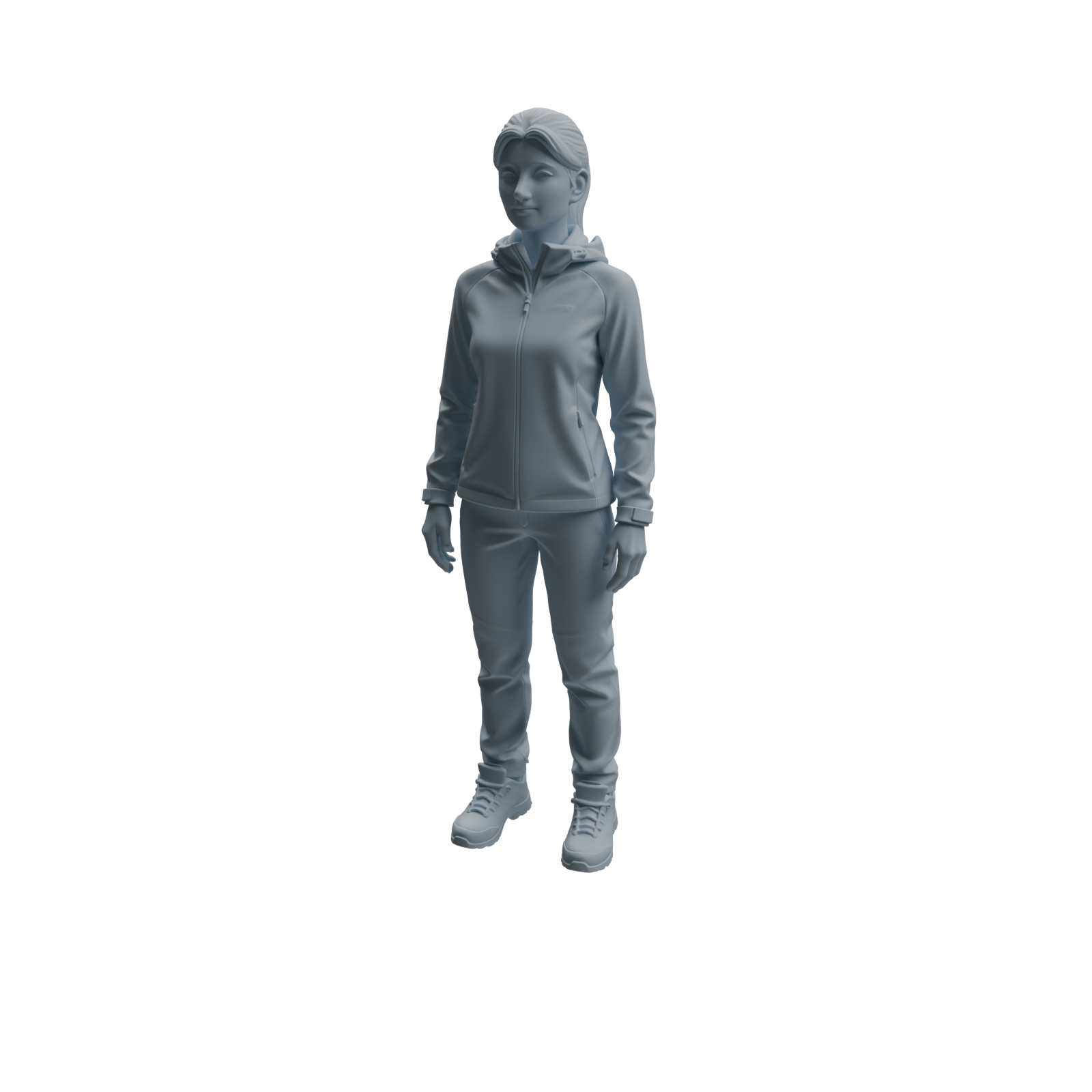 Detail view of MRY-SFW LYTR1016 Hiking Camping Female Character Modern Model 4 pcs Model
