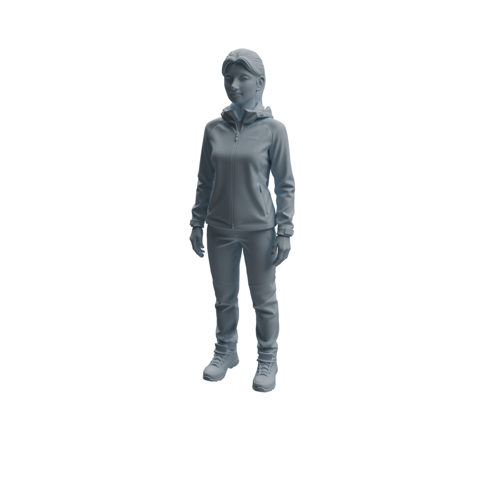 Detail view of MRY-SFW LYTR1016 Hiking Camping Female Character Modern Model 4 pcs Model