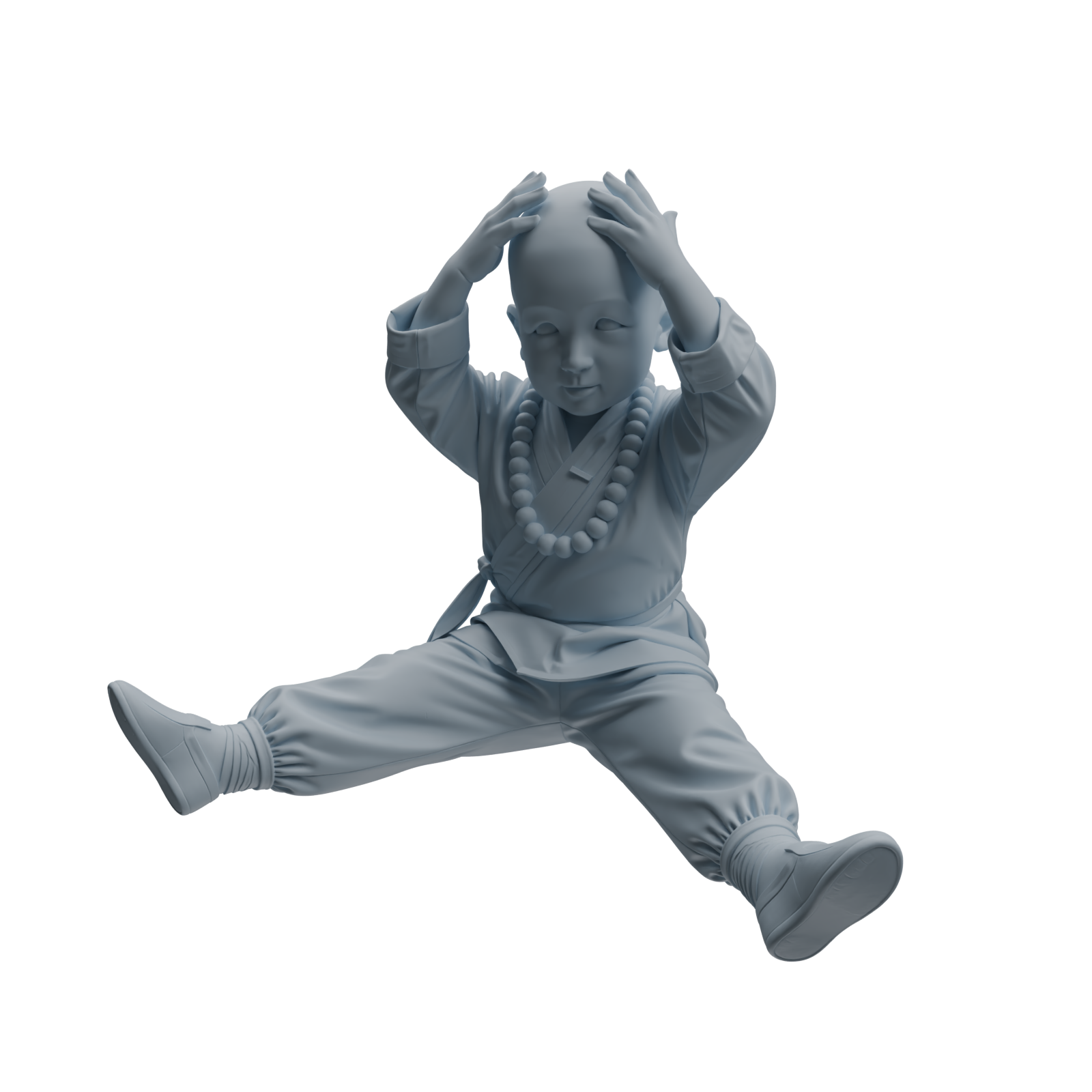 Detail view of MRY-SFW LYTR1072 Little Monk with Kung Fu Actions Character Modern Model 3 pcs Model