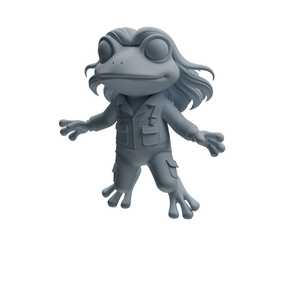 Detail view of MRY-SFW LYTR1053 Cartoon Frog Animal Modern Model 3 pcs Model