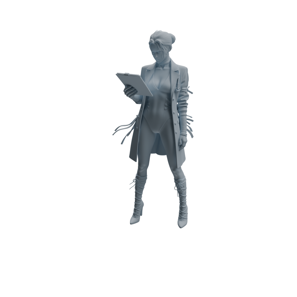 Detail view of MRY-SFW LYTR1003 Female Doctor with Medical Folder Character Modern Model 4 pcs Model