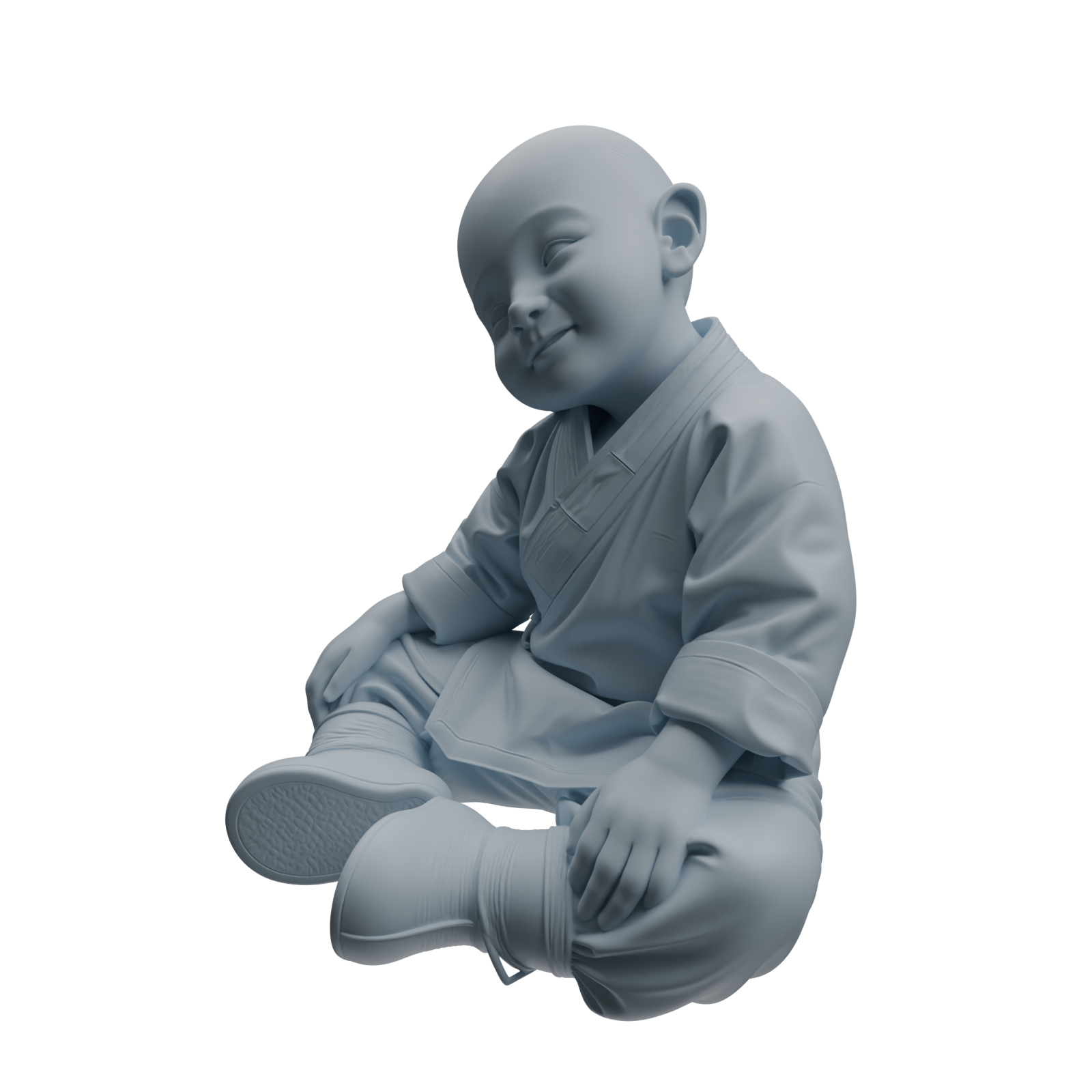 Detail view of MRY-SFW LYTR1069 Kung Fu Little Monk Character Modern Model 4 pcs Model