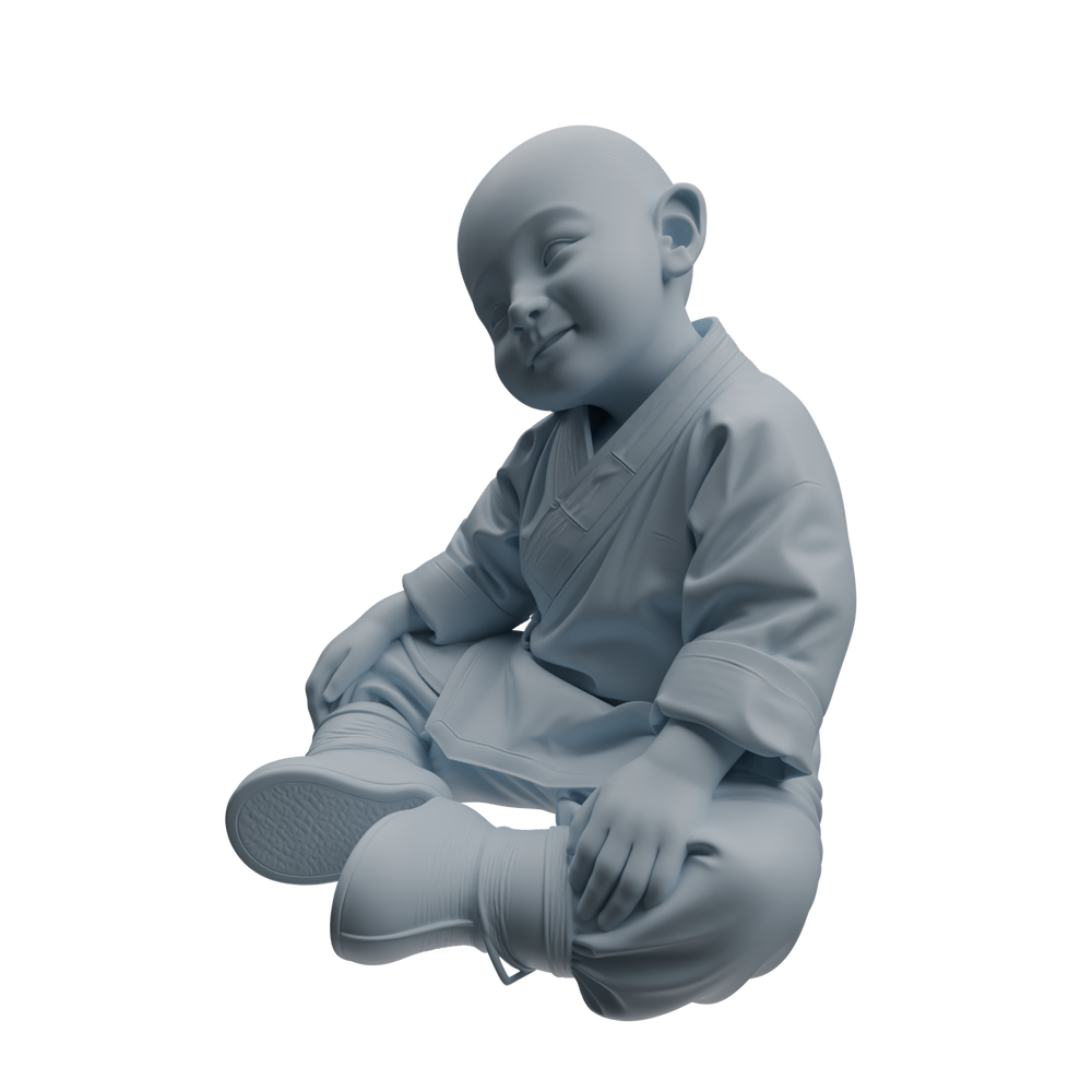 Detail view of MRY-SFW LYTR1069 Kung Fu Little Monk Character Modern Model 4 pcs Model