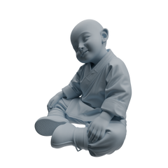 Detail view of MRY-SFW LYTR1069 Kung Fu Little Monk Character Modern Model 4 pcs Model
