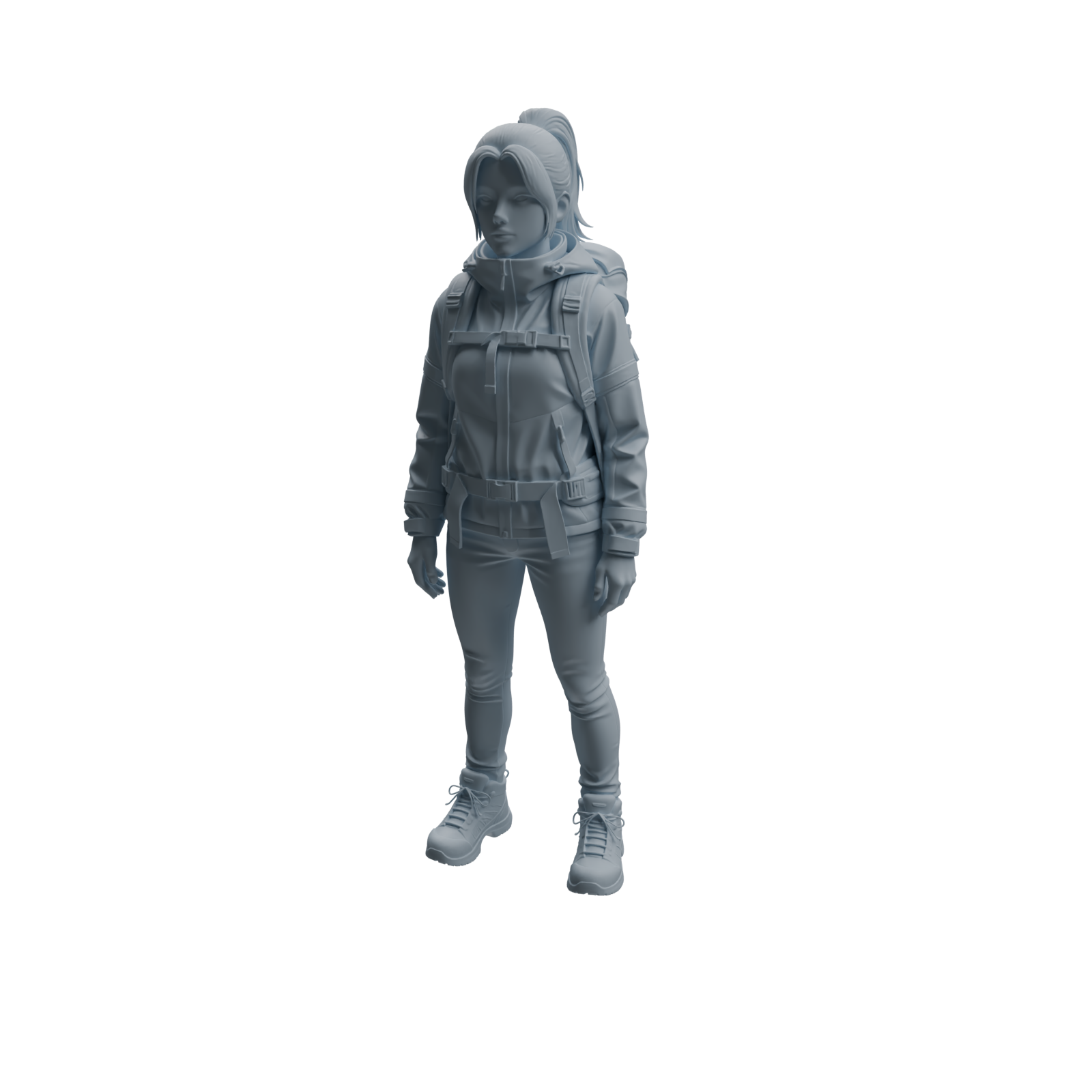 Detail view of MRY-SFW LYTR1018 Camping and Hiking Female Character Modern Model 4 pcs Model
