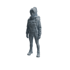 Detail view of MRY-SFW LYTR1018 Camping and Hiking Female Character Modern Model 4 pcs Model