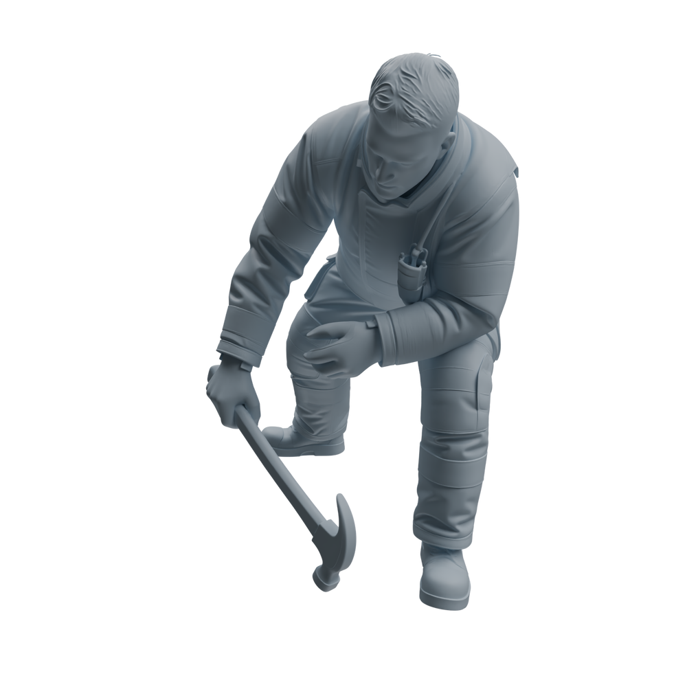 Detail view of MRY-SFW LYTR1063 Firefighter Action Pose Character Modern Model 4 pcs Model