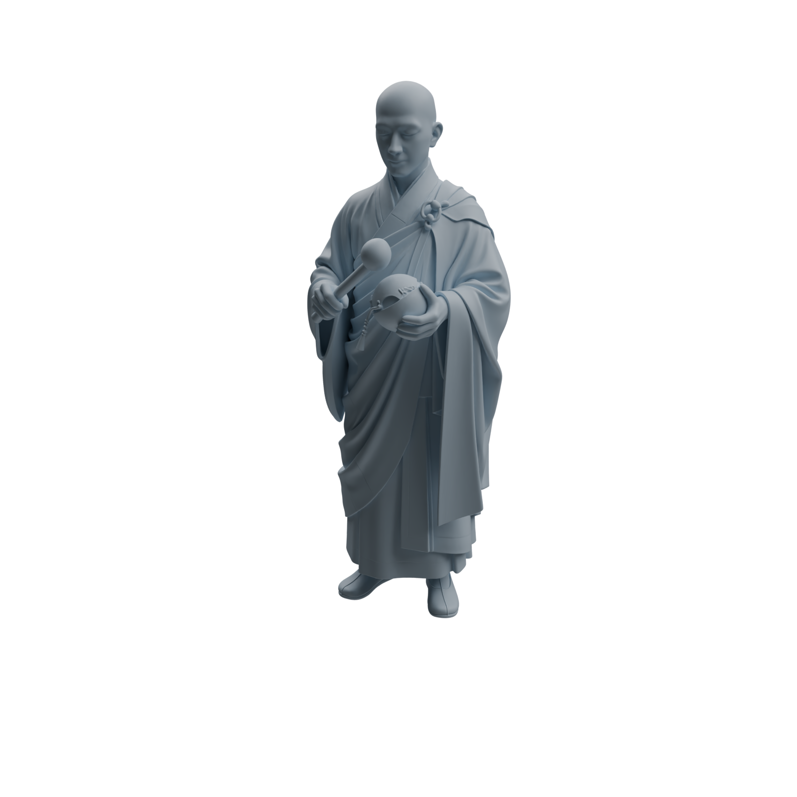 Detail view of MRY-SFW LYTR1082 Monk with Ritual Tools Character Modern Model 3 pcs Model