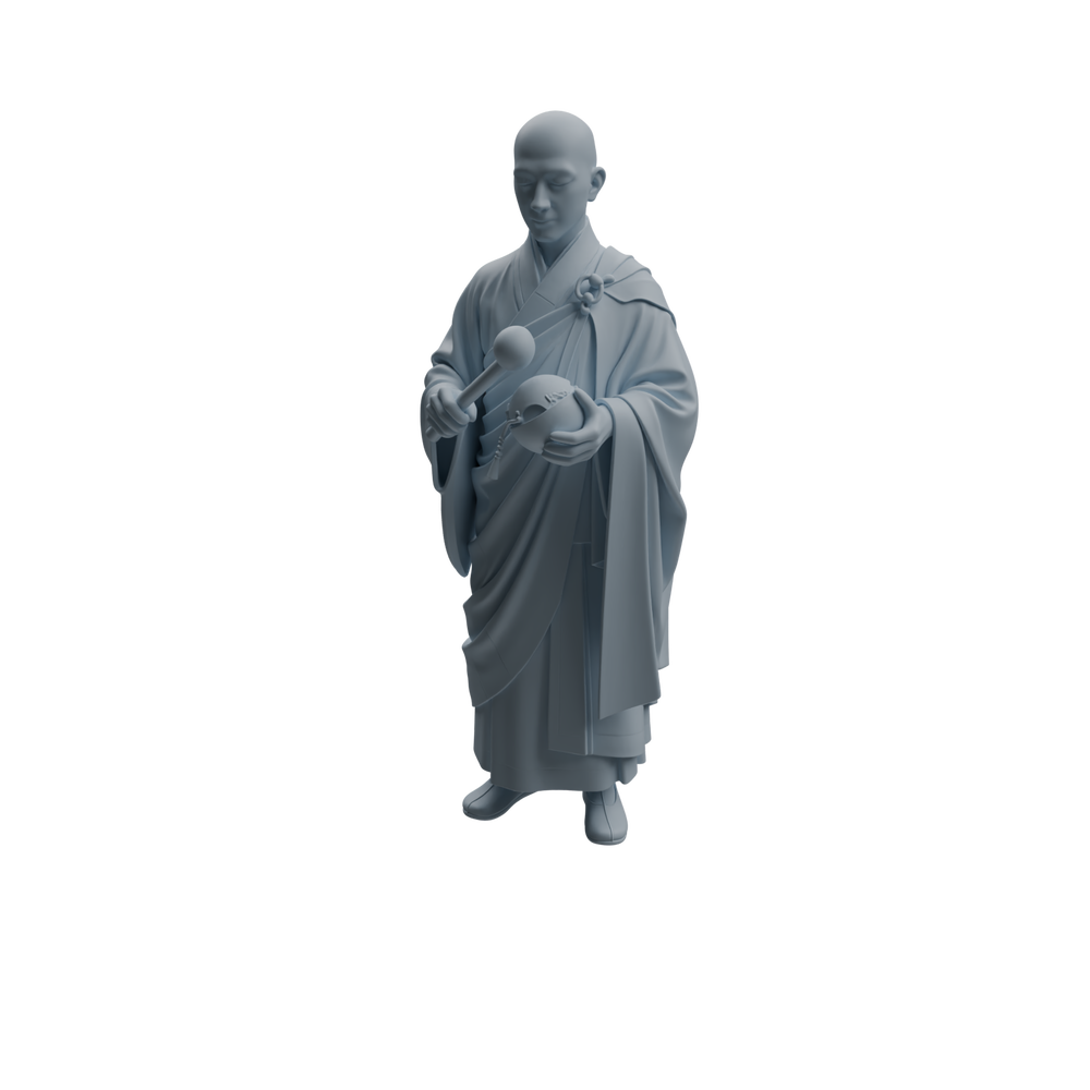 Detail view of MRY-SFW LYTR1082 Monk with Ritual Tools Character Modern Model 3 pcs Model