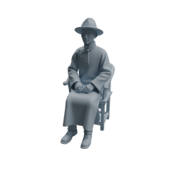 Detail view of MRY-SFW LYTR980 Republic of China Scholar Tea Character Modern Model 3 pcs Model