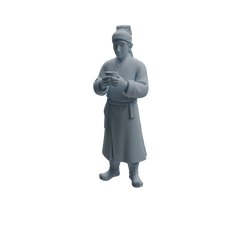 Detail view of MRY-SFW LYTR981 Ancient Cup-Holding Scholar Character Modern Model 3 pcs Model