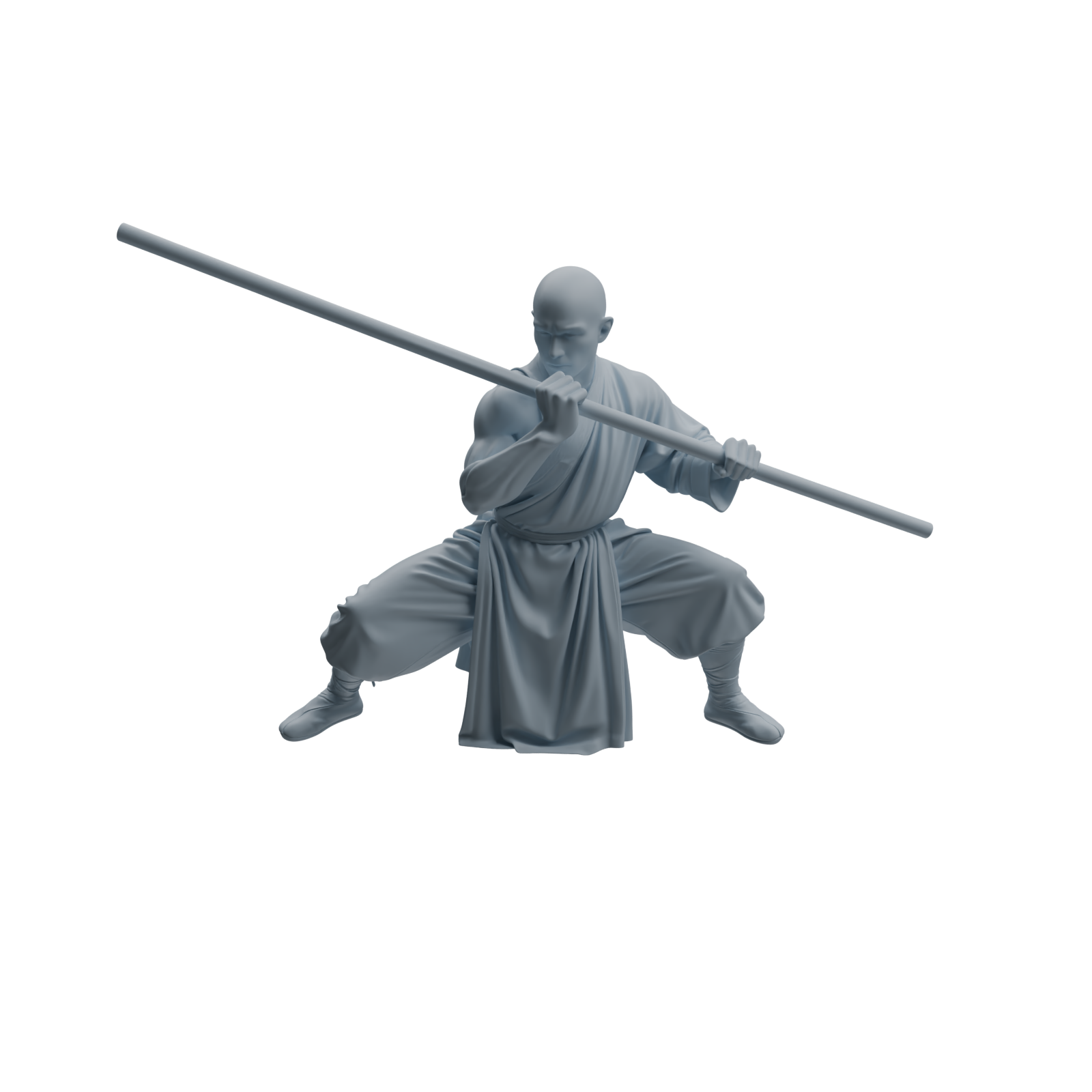 Detail view of MRY-SFW LYTR1076 Kung Fu Martial Monk Character Modern Model 3 pcs Model