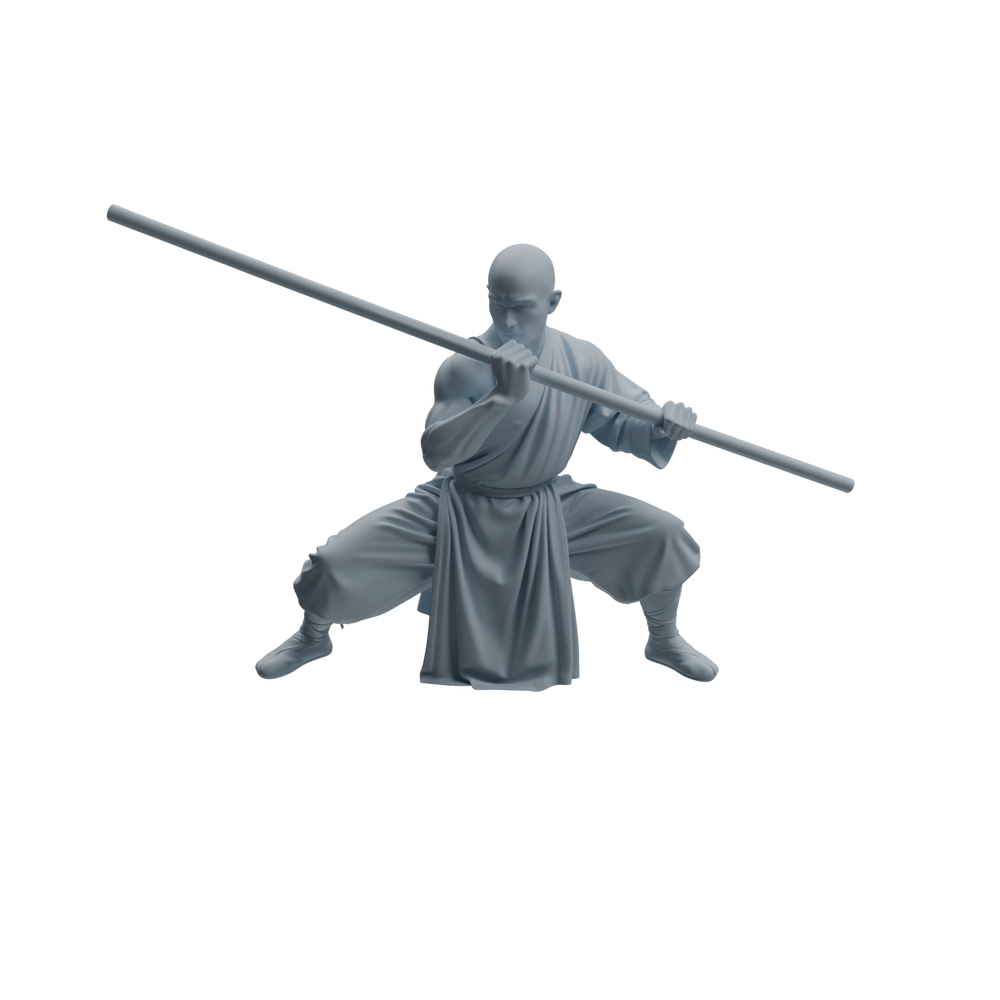 Detail view of MRY-SFW LYTR1076 Kung Fu Martial Monk Character Modern Model 3 pcs Model