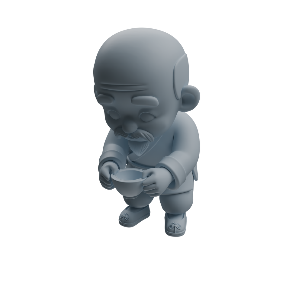Detail view of MRY-SFW LYTR977 Traditional Chinese Elder Tea Character Modern Model 4 pcs Model