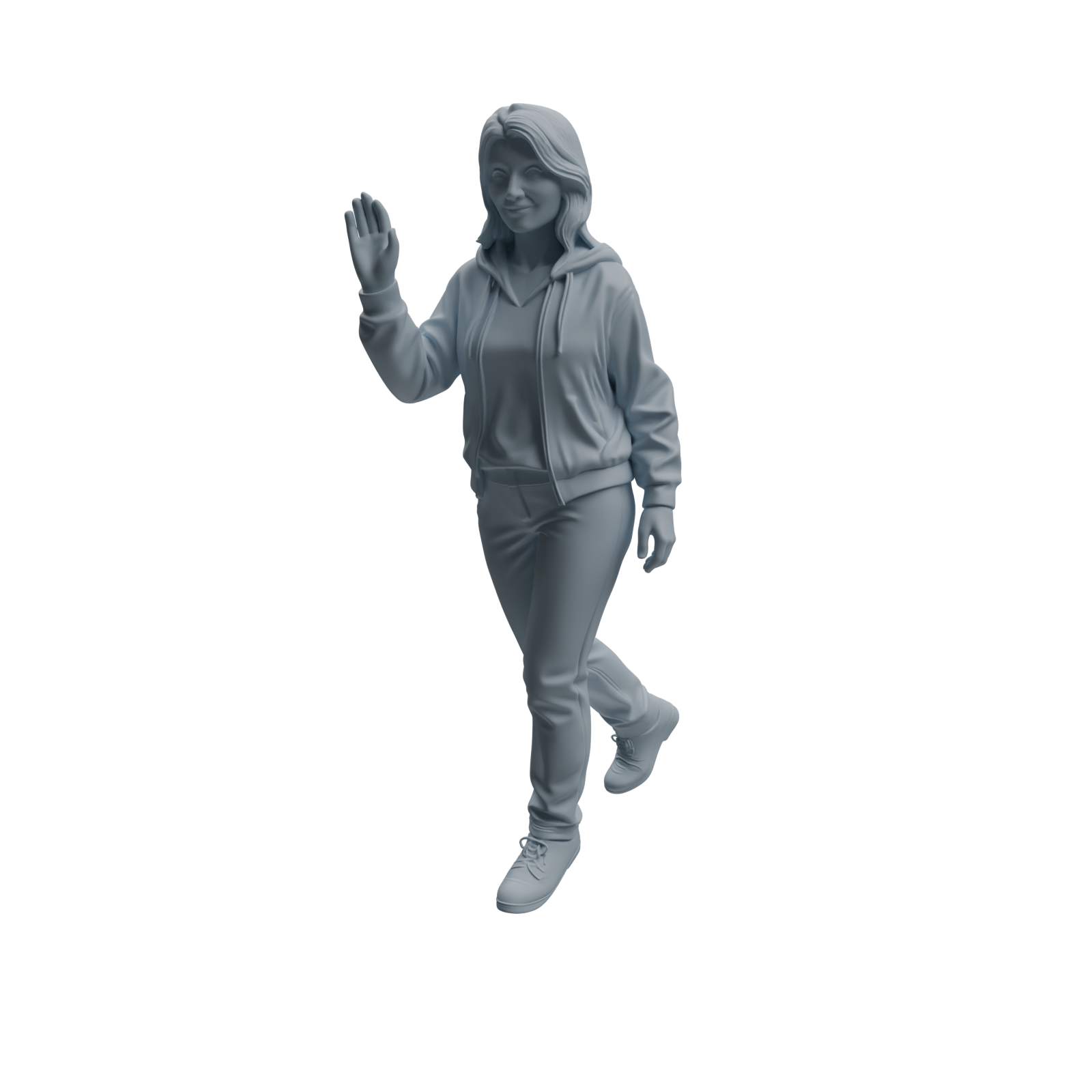 Detail view of MRY-SFW LYTR1060 Casual Sitting & Waving Character Modern Model 3 pcs Model