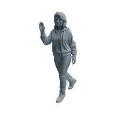 Detail view of MRY-SFW LYTR1060 Casual Sitting & Waving Character Modern Model 3 pcs Model