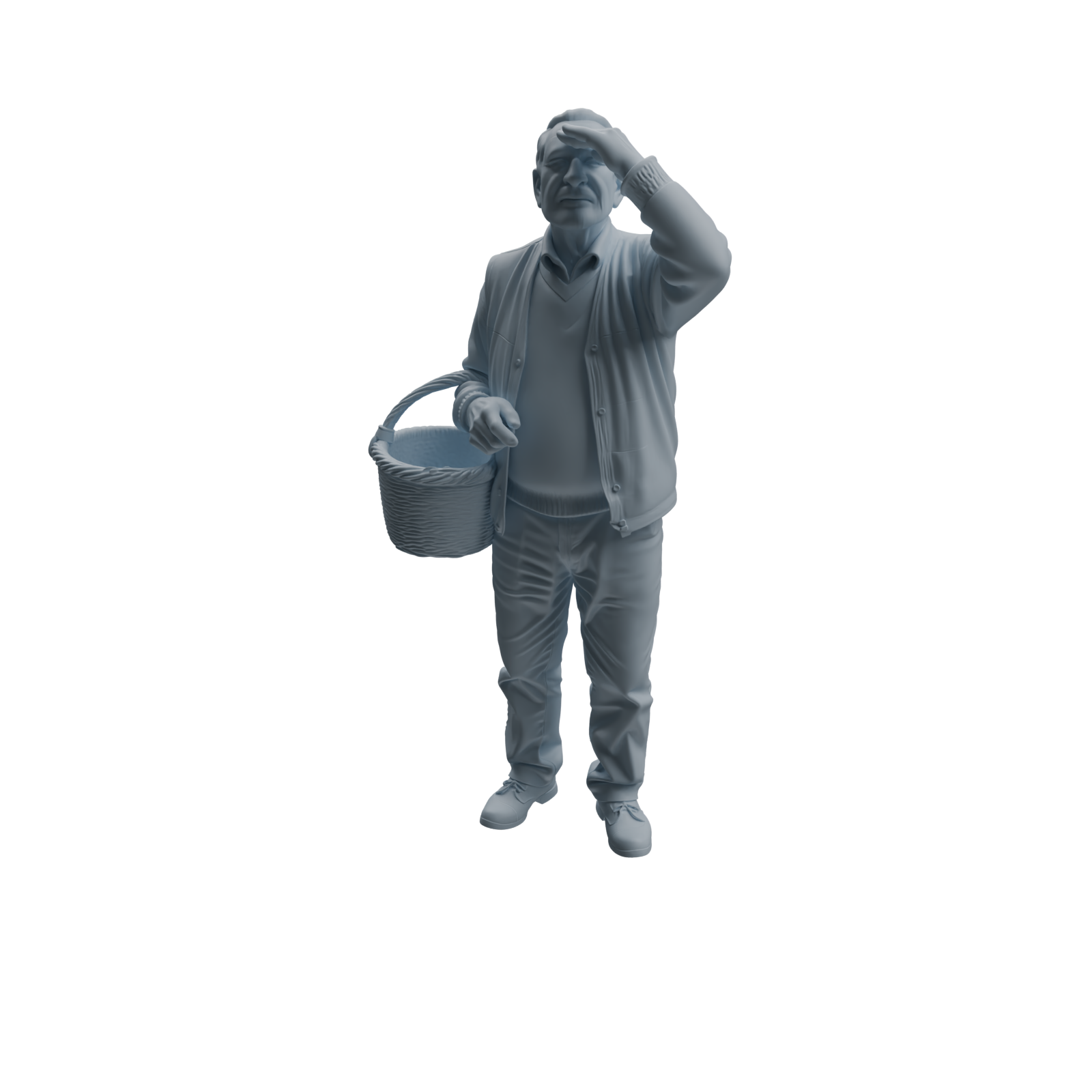 Detail view of MRY-SFW LYTR993 Elderly People Grocery Shopping Character Modern Model 3 pcs Model