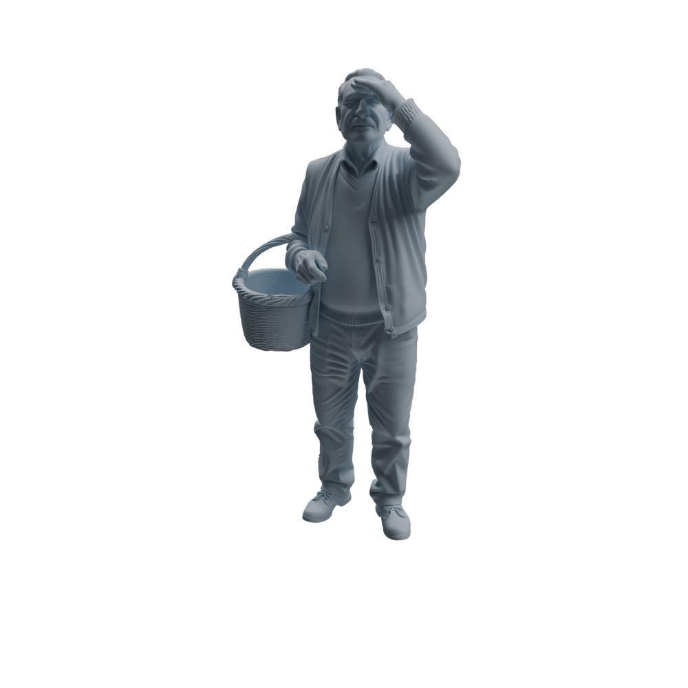 Detail view of MRY-SFW LYTR993 Elderly People Grocery Shopping Character Modern Model 3 pcs Model