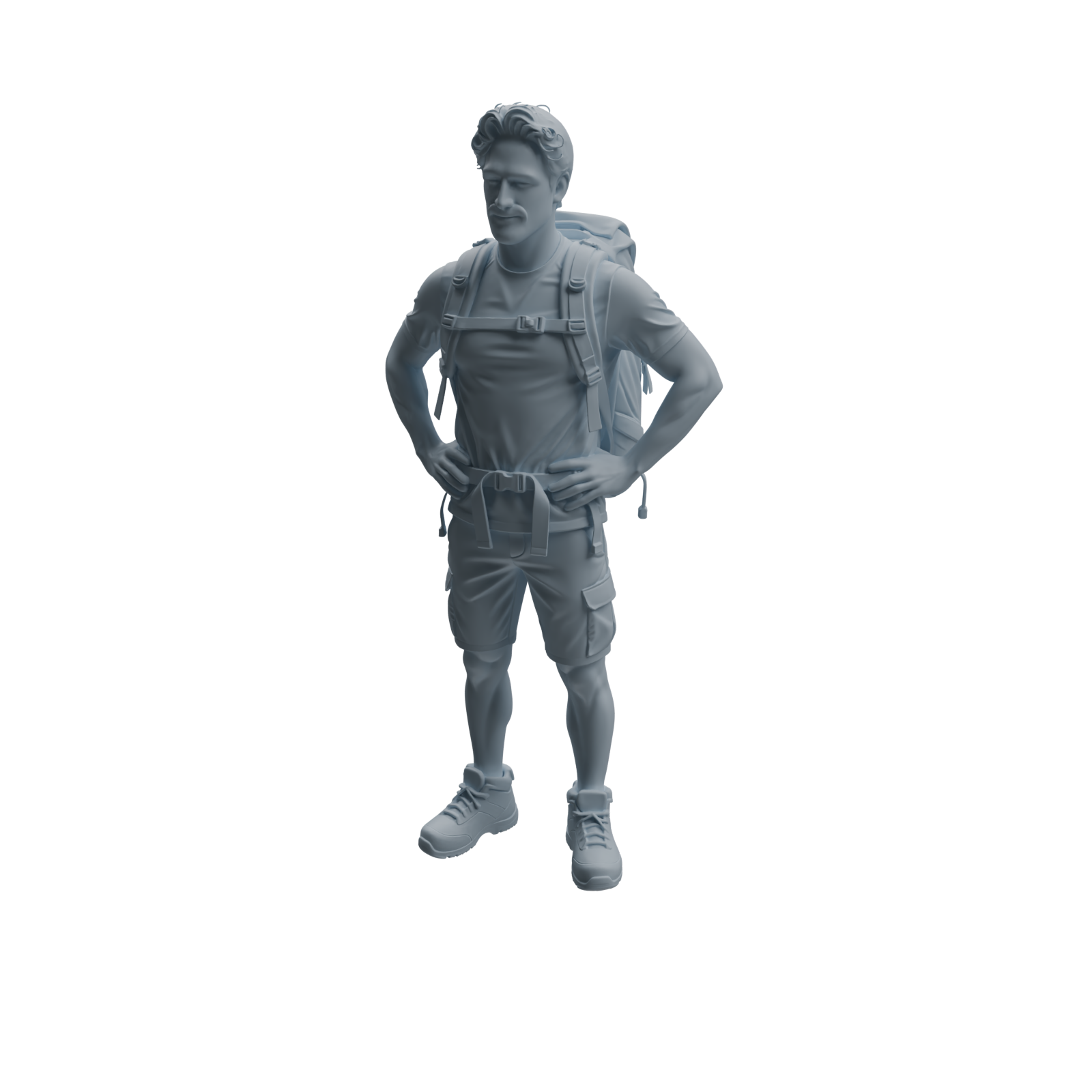 Detail view of MRY-SFW LYTR1014 Adventure Camping Male Character Modern Model 4 pcs Model