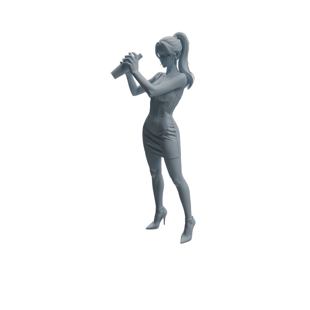 Detail view of MRY-SFW LYTR933 Bar Bartender Woman Character Modern Model 4 pcs Model