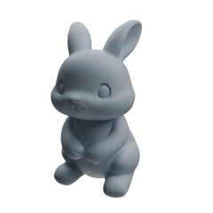 Detail view of MRY-SFW LYTR1047 Cartoon Rabbit Animal Modern Model 4 pcs Model