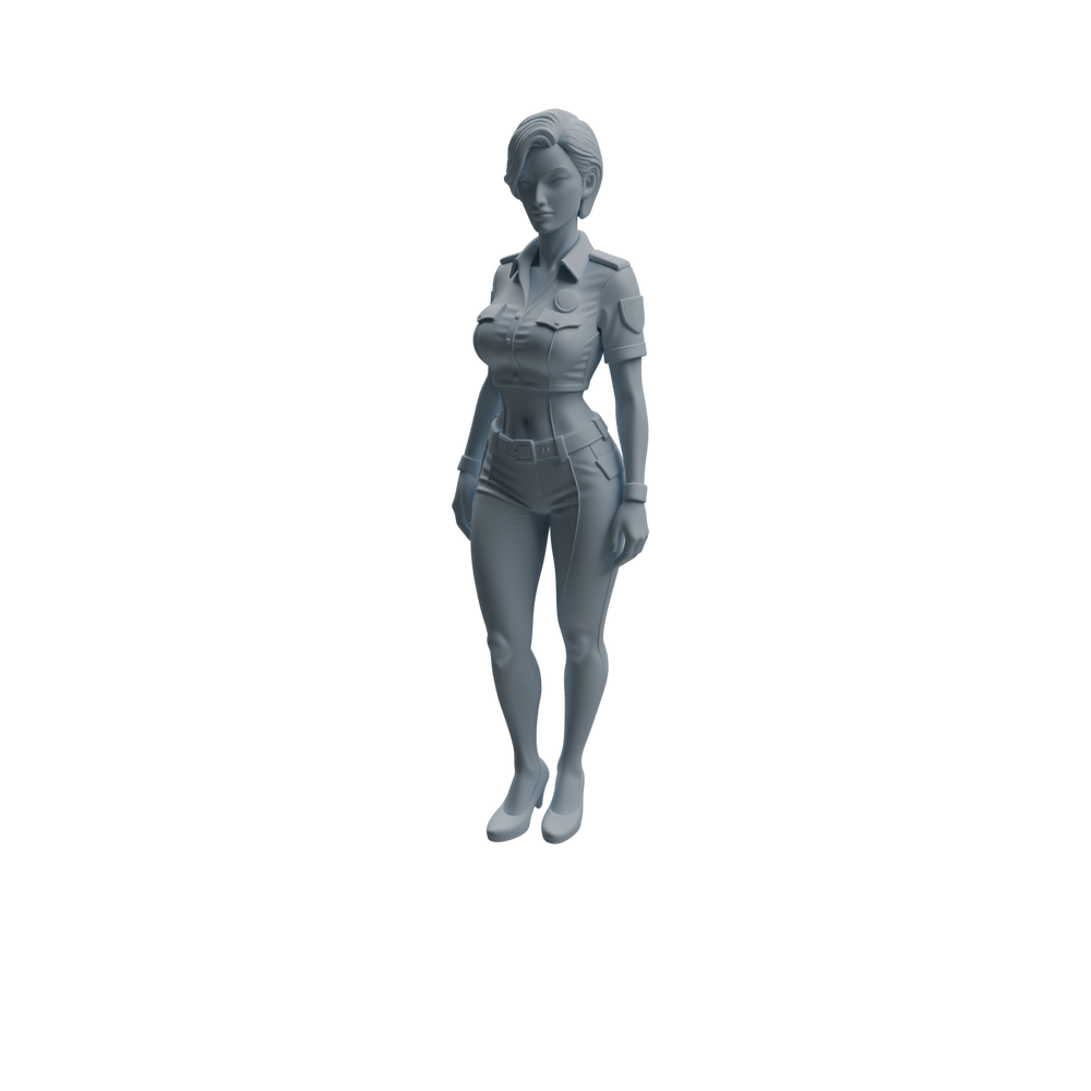 Detail view of MRY-SFW LYTR957 Multi-Style Female Police Officer Character Modern Model 3 pcs Model