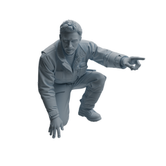 Detail view of MRY-SFW LYTR1065 Rescue Command Pose Firefighter Character Modern Model 3 pcs Model