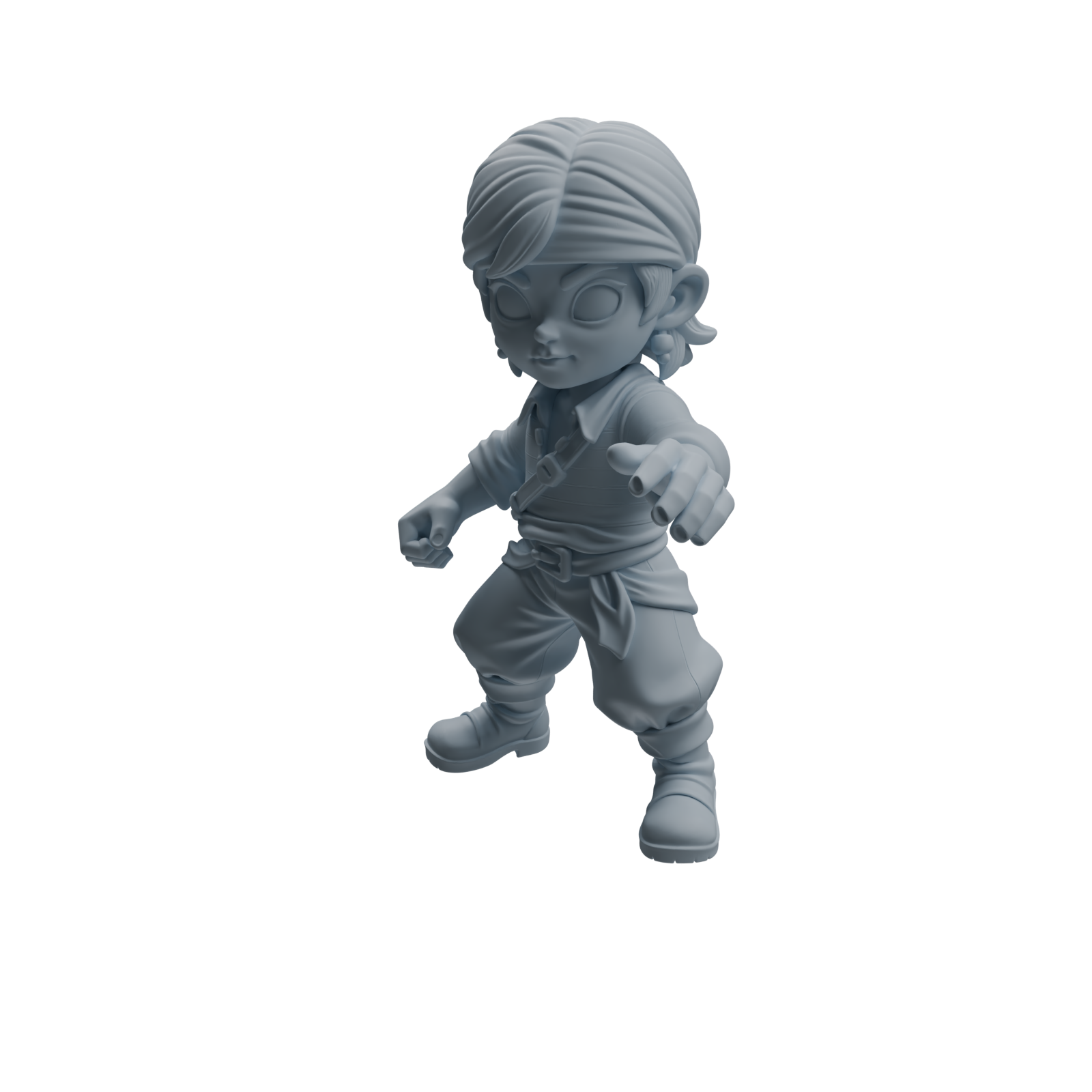 Detail view of MRY-SFW LYTR1090 Chibi Pirate Boy Character Modern Model 4 pcs Model
