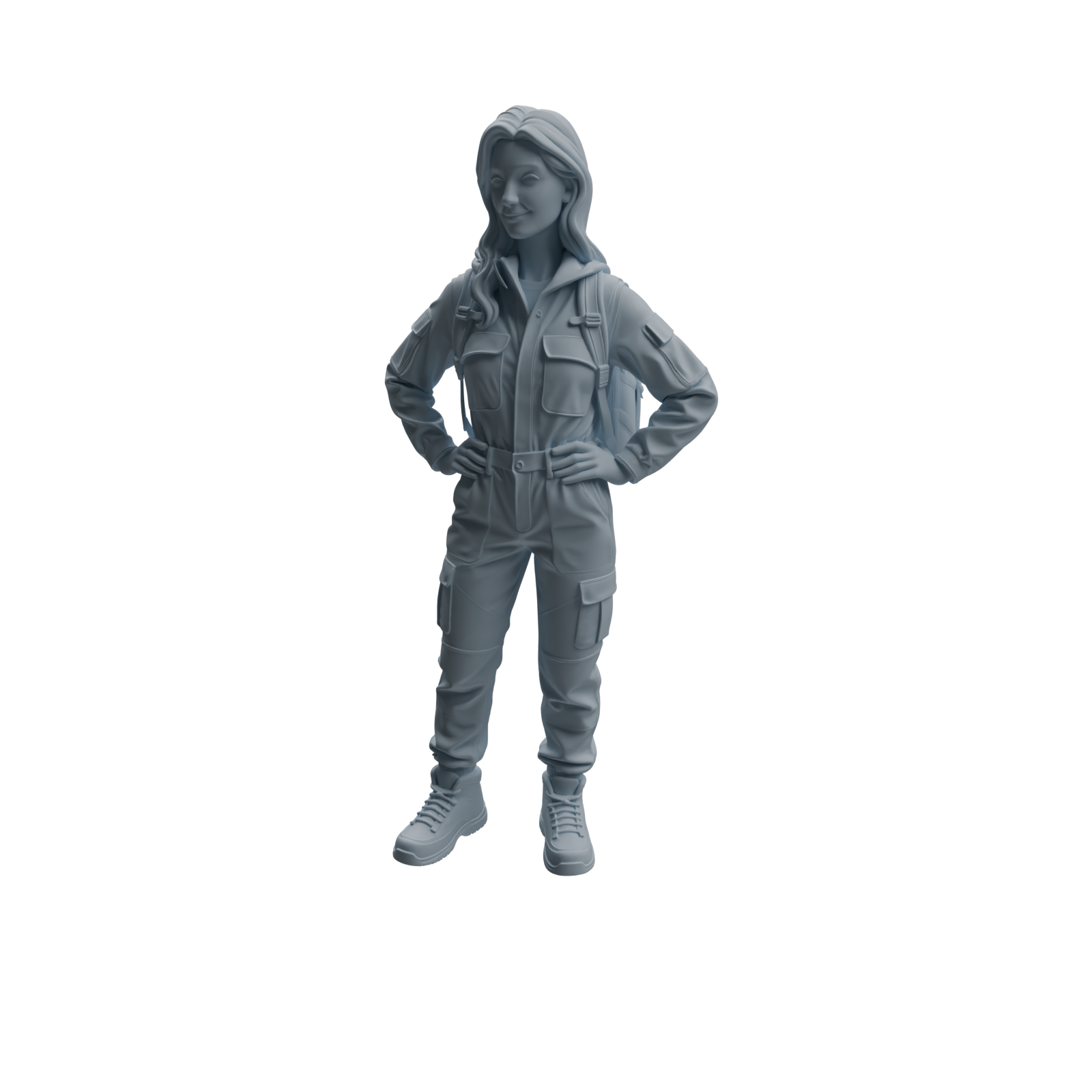 Detail view of MRY-SFW LYTR1024 Outdoor Adventure Female Character Modern Model 3 pcs Model