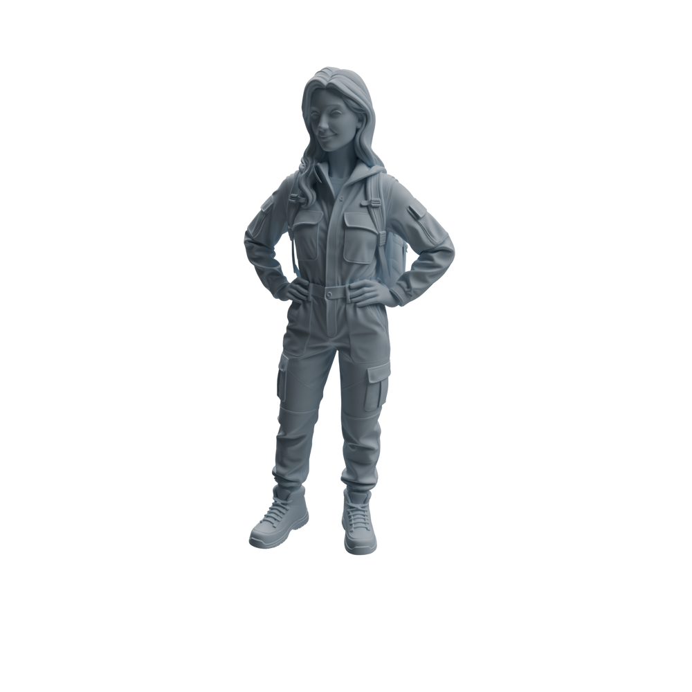 Detail view of MRY-SFW LYTR1024 Outdoor Adventure Female Character Modern Model 3 pcs Model