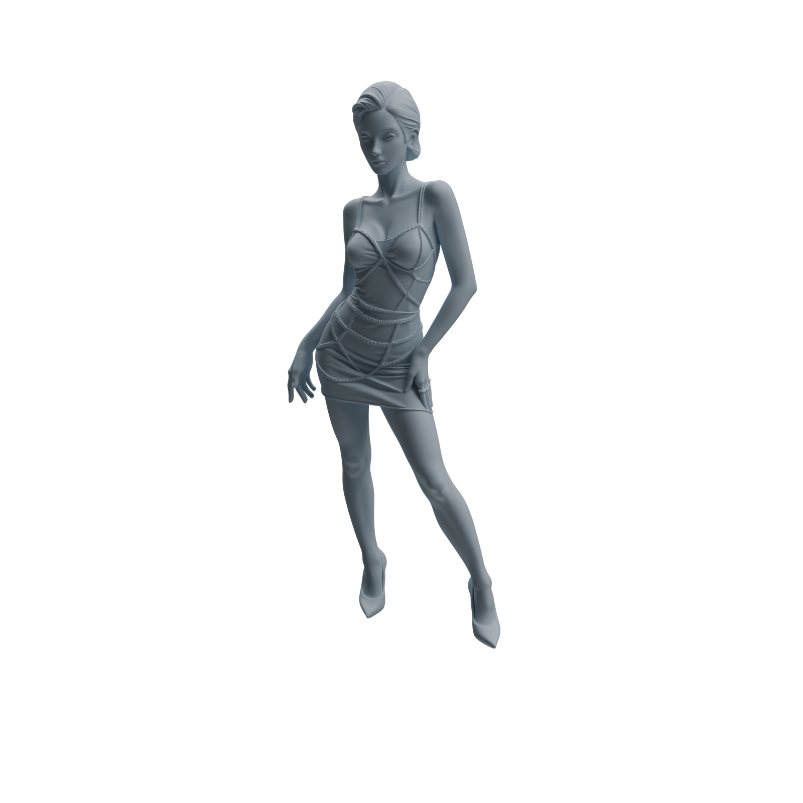 Detail view of MRY-SFW LYTR931 Nightclub Style Woman Character Modern Model 3 pcs Model