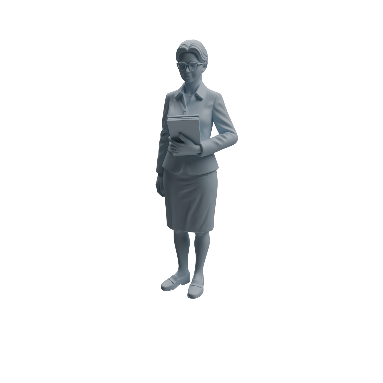 Detail view of MRY-SFW LYTR972 Book-Organizing Teacher Character Modern Model 3 pcs Model