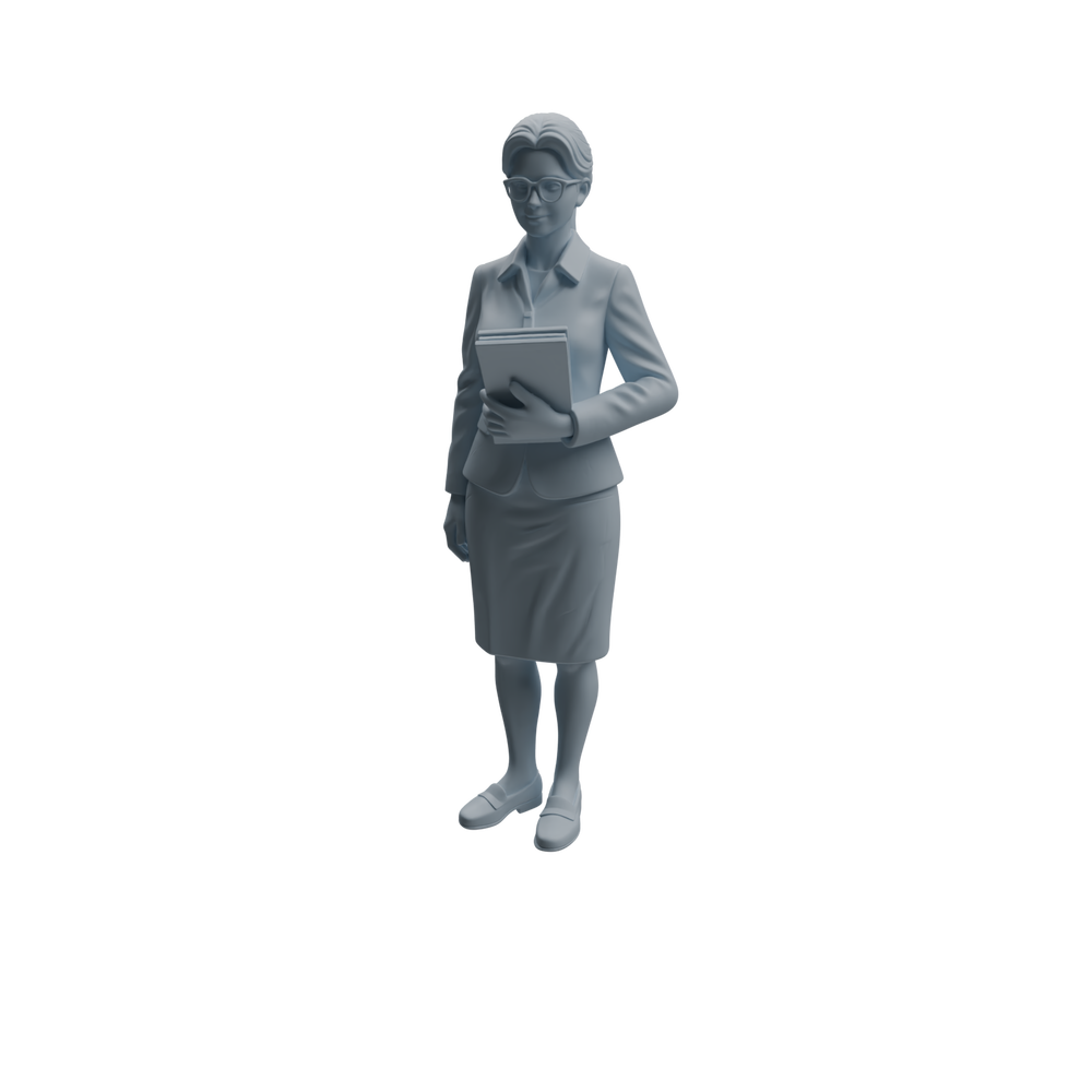 Detail view of MRY-SFW LYTR972 Book-Organizing Teacher Character Modern Model 3 pcs Model