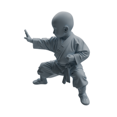 Detail view of MRY-SFW LYTR1070 Kung Fu Little Monk Style Character Modern Model 4 pcs Model