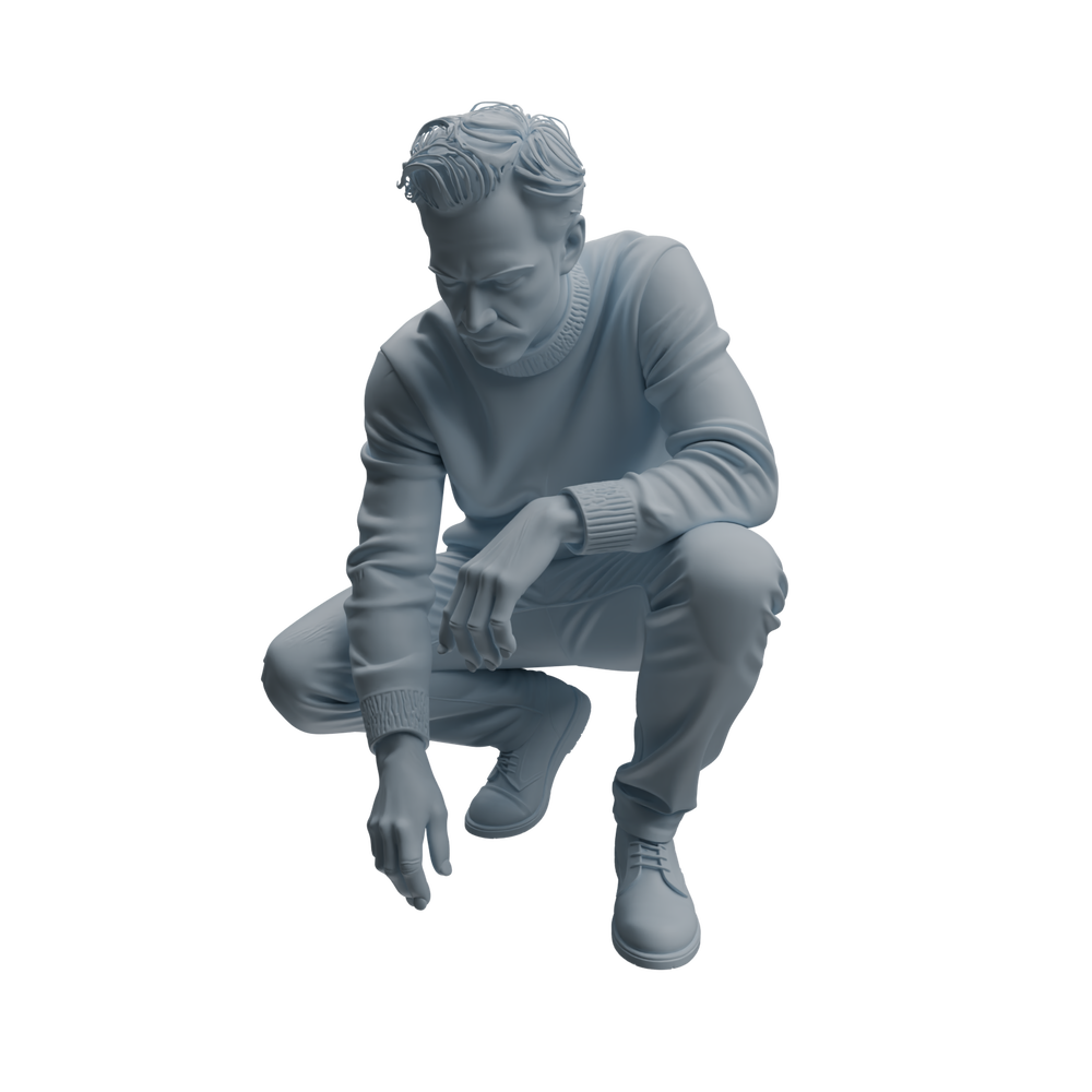 Detail view of MRY-SFW LYTR989 Business Workplace Man Character Modern Model 3 pcs Model