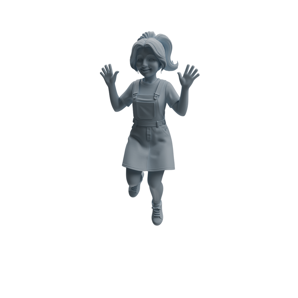 Detail view of MRY-SFW LYTR1059 Jumping & Waving Character Modern Model 3 pcs Model
