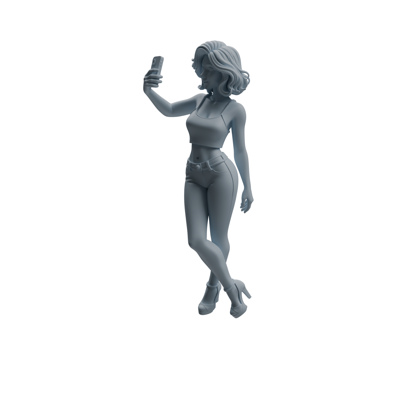 Detail view of MRY-SFW LYTR943 Short Hair Selfie Woman Character Modern Model 3 pcs Model