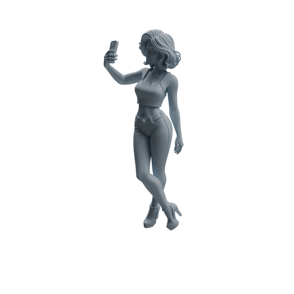 Detail view of MRY-SFW LYTR943 Short Hair Selfie Woman Character Modern Model 3 pcs Model