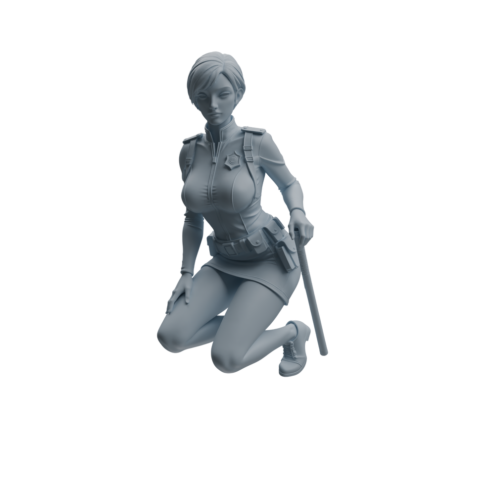 Detail view of MRY-SFW LYTR955 Seated Female Police Officer Character Modern Model 4 pcs Model