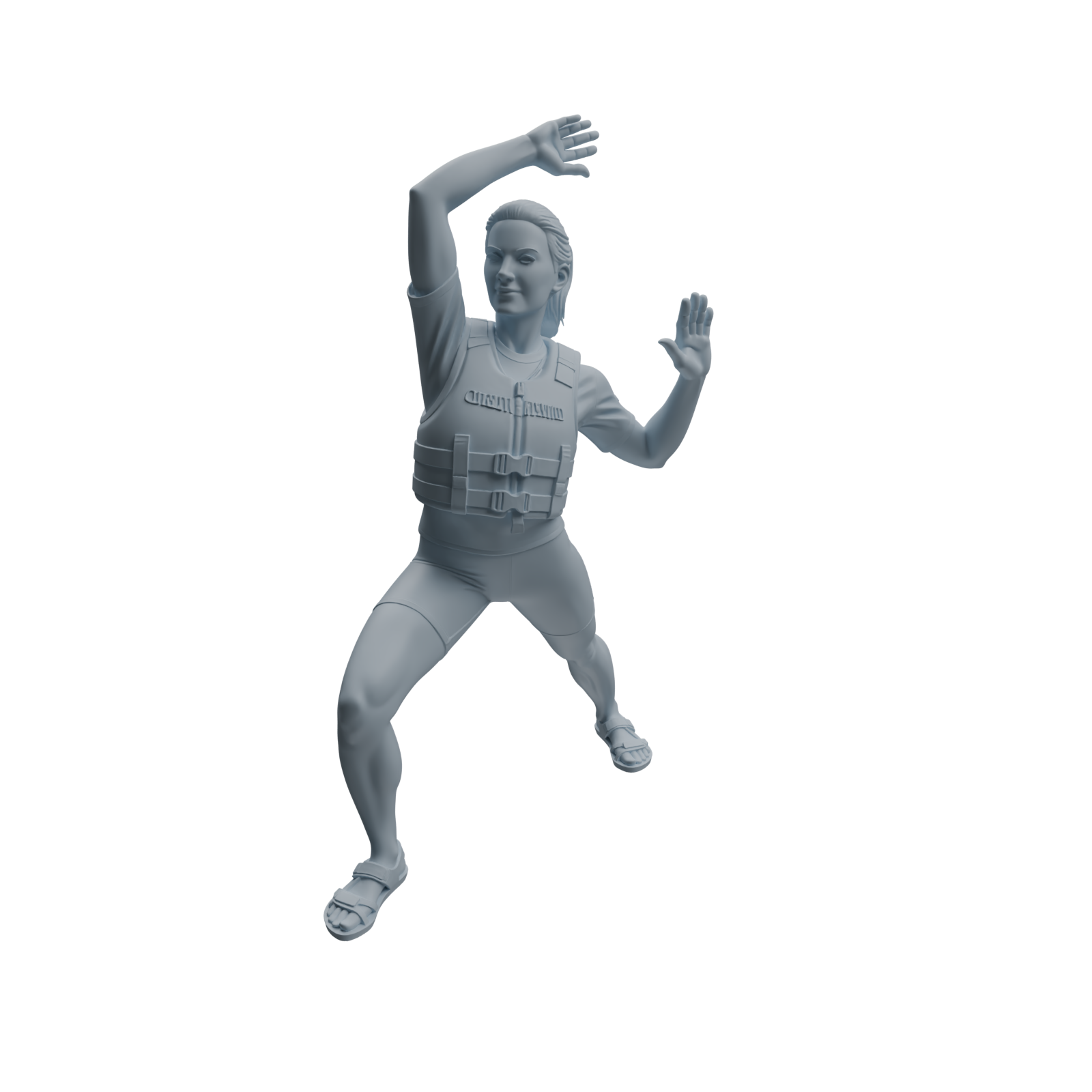 Detail view of MRY-SFW LYTR1008 Female Lifeguard on Beach Character Modern Model 4 pcs Model