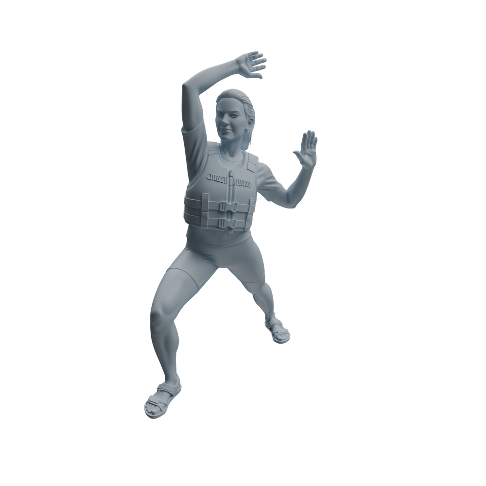 Detail view of MRY-SFW LYTR1008 Female Lifeguard on Beach Character Modern Model 4 pcs Model