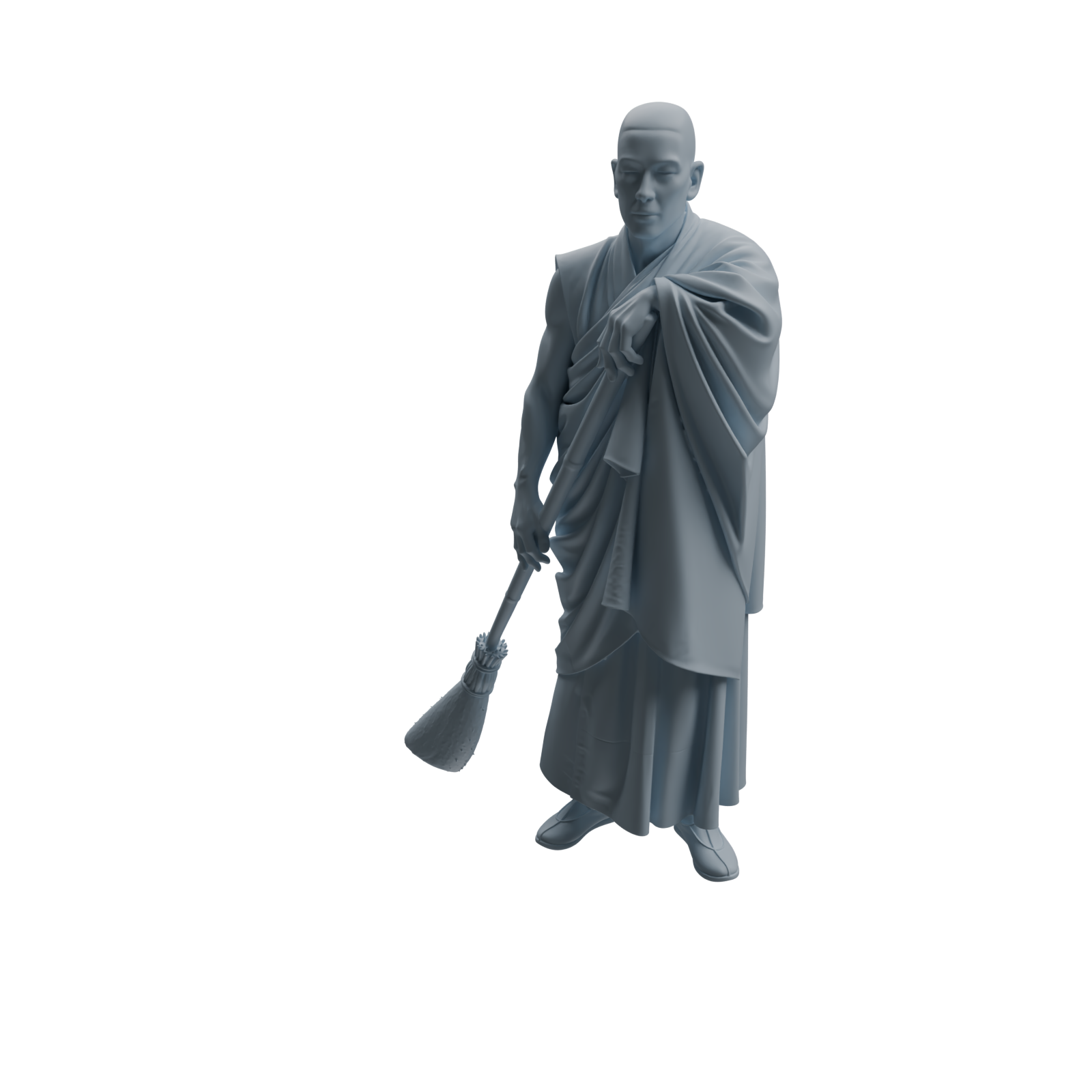 Detail view of MRY-SFW LYTR1084 Multi-pose Sweeping Monk Character Modern Model 4 pcs Model