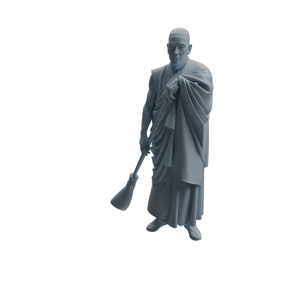 Detail view of MRY-SFW LYTR1084 Multi-pose Sweeping Monk Character Modern Model 4 pcs Model