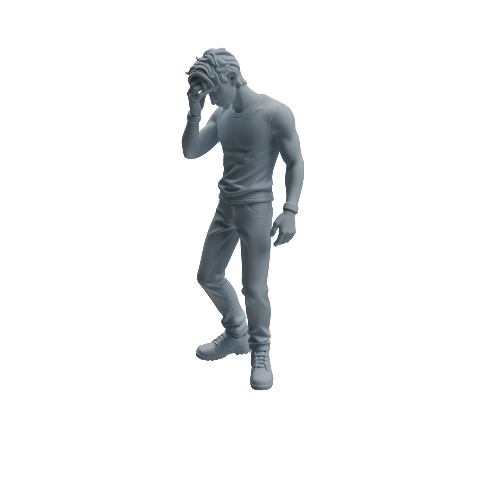Detail view of MRY-SFW LYTR938 Frustrated Man Character Modern Model 3 pcs Model