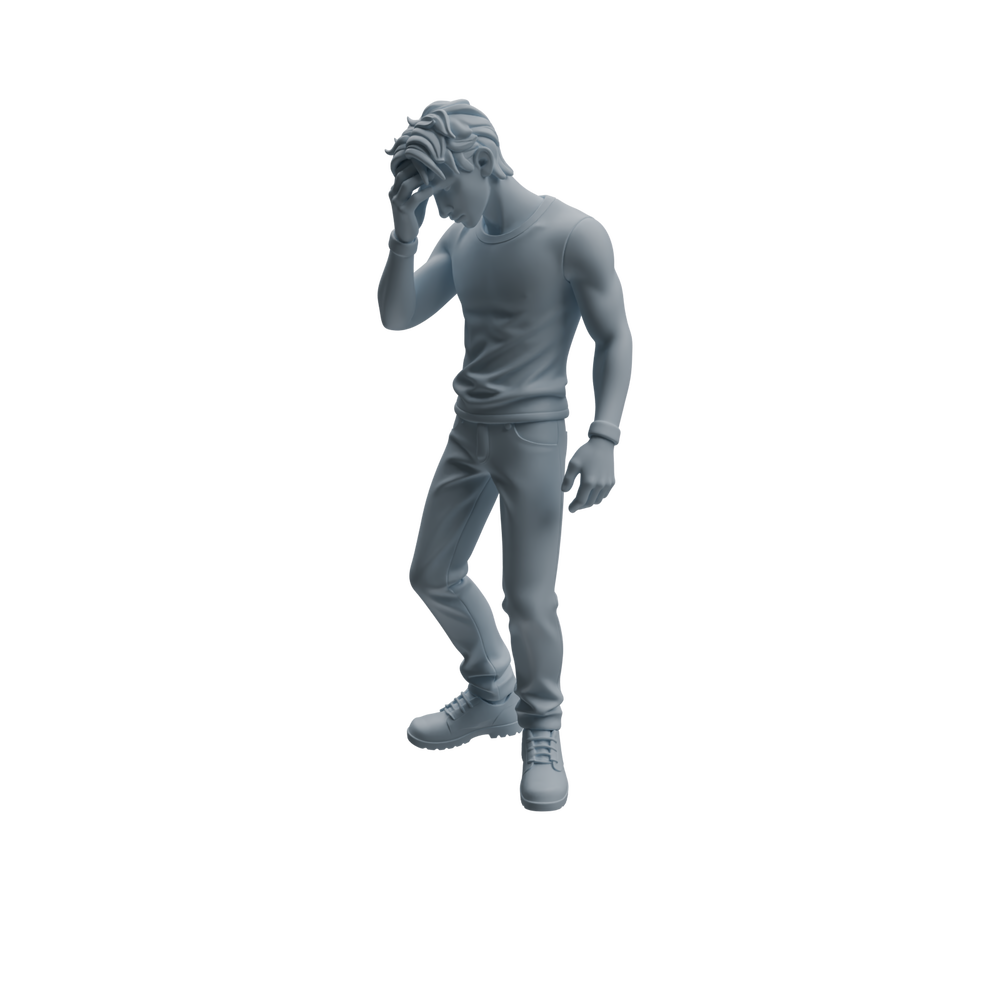 Detail view of MRY-SFW LYTR938 Frustrated Man Character Modern Model 3 pcs Model